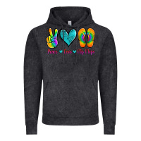 Vintage Black peace love flips flops Vintage Hoodie - Jasminsmagicworld