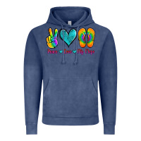 Vintage Denim peace love flips flops Vintage Hoodie - Jasminsmagicworld