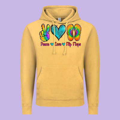 Peace Love Flips Flops Vintage Hoodie Designed By Jasminsmagicworld