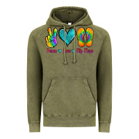 Vintage Olive peace love flips flops Vintage Hoodie - Jasminsmagicworld
