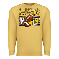 Antique Gold Football mom yellow team color Premium Sweatshirt - HowdyJamesFarm