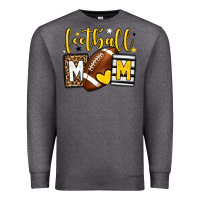 Charcoal Heather Football mom yellow team color Premium Sweatshirt - HowdyJamesFarm