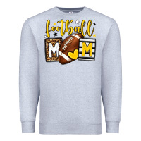 Heather Grey Football mom yellow team color Premium Sweatshirt - HowdyJamesFarm