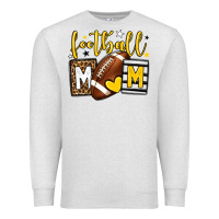 Oatmeal Heather Football mom yellow team color Premium Sweatshirt - HowdyJamesFarm