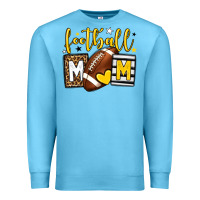Ocean Blue Football mom yellow team color Premium Sweatshirt - HowdyJamesFarm