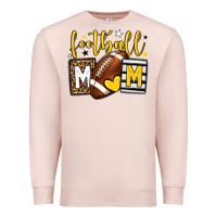 Pale Pink Football mom yellow team color Premium Sweatshirt - HowdyJamesFarm