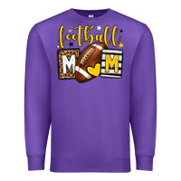 Purple Football mom yellow team color Premium Sweatshirt - HowdyJamesFarm