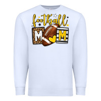 White Football mom yellow team color Premium Sweatshirt - HowdyJamesFarm
