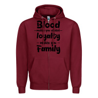 Burgundy Blood Makes You Related Makes You Family Zipper Hoodie - Bettercallsaul