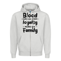 Dove Grey Blood Makes You Related Makes You Family Zipper Hoodie - Bettercallsaul