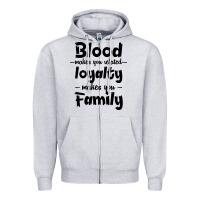 Heather Grey Blood Makes You Related Makes You Family Zipper Hoodie - Bettercallsaul