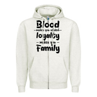 Oatmeal Heather Blood Makes You Related Makes You Family Zipper Hoodie - Bettercallsaul