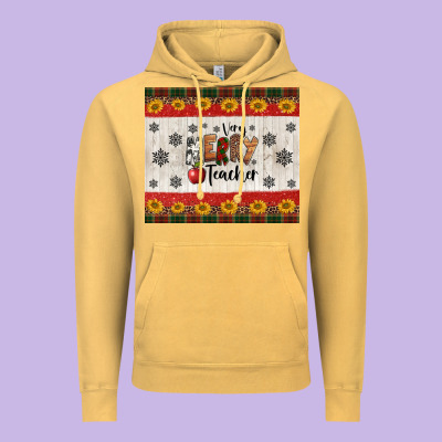Very Merry Teacher Vintage Hoodie Designed By Jasminsmagicworld