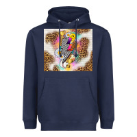 Navy retro baseball with leopard Heavyweight Hoodie - TumblerDesignByShophia