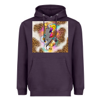Plum retro baseball with leopard Heavyweight Hoodie - TumblerDesignByShophia
