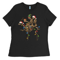 Black Christmas deer and skeletons Ladies Tee - FaDigitalArtStudio