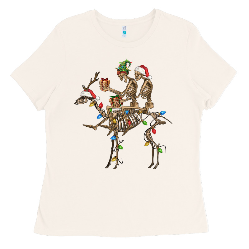 Christmas Deer And Skeletons Ladies Tee by FaDigitalArtStudio | Teevron