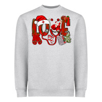 Heather Grey christmas love nurse Heavyweight Sweatshirt - NancyCooperArtShop