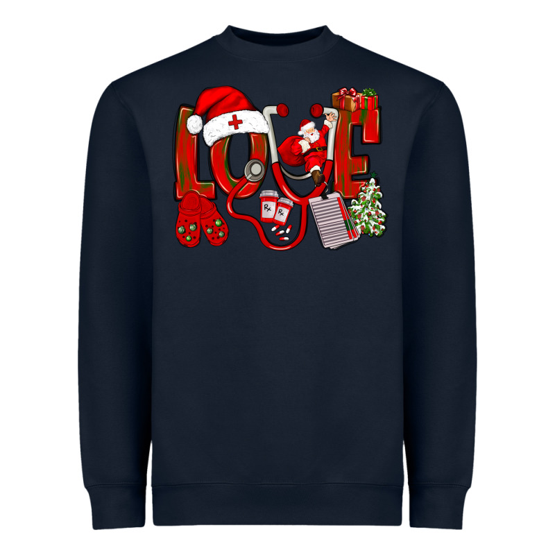 Christmas Love Nurse Heavyweight Sweatshirt by NancyCooperArtShop | Teevron