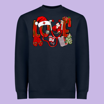 Christmas Love Nurse Heavyweight Sweatshirt Designed By Nancycooperartshop