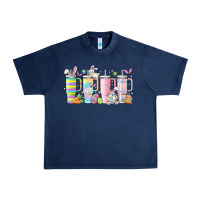 Navy retro groovy easter Urban Heavy Tee - MaliasSmallBusiness