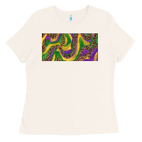 Bone Mardi gras colors with leopard Ladies Tee - RanaPortraitStore