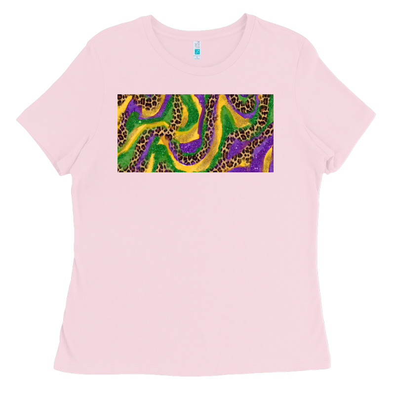 Mardi Gras Colors With Leopard Ladies Tee by RanaPortraitStore | Teevron