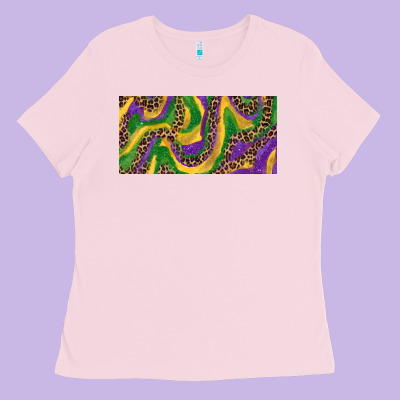 Mardi Gras Colors With Leopard Ladies Tee Designed By Ranaportraitstore