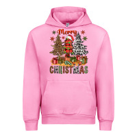 Fuchsia Pink merry christmas with western trees bbs Urban Hoodie - BundleAndBundleShop