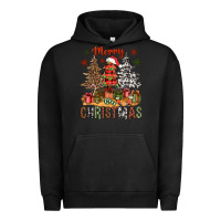 Pigment Black merry christmas with western trees bbs Urban Hoodie - BundleAndBundleShop