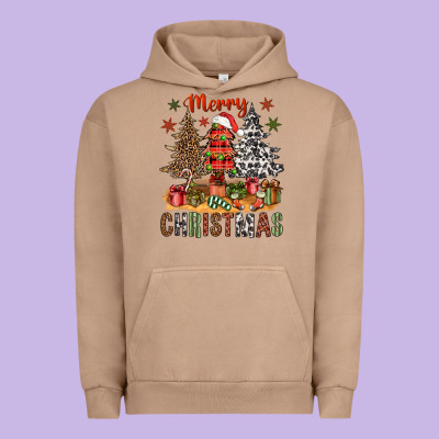 Merry Christmas With Western Trees Bbs Urban Hoodie Designed By Bundleandbundleshop