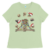 Matcha christmas human skeleton and skulls Ladies Tee - FaDigitalArtStudio