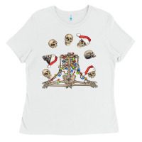 White christmas human skeleton and skulls Ladies Tee - FaDigitalArtStudio