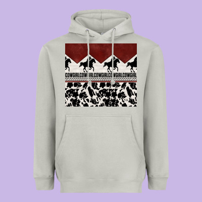 Cowgirl With Cowhide Heavyweight Hoodie Designed By Tumblerdesignbyshophia
