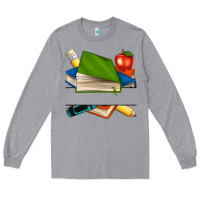 Heather Grey custom teacher books Long Sleeve Tee - NancyCooperArtShop