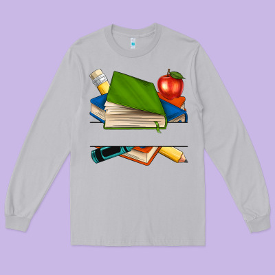 Custom Teacher Books Long Sleeve Tee Designed By Nancycooperartshop