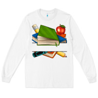 White custom teacher books Long Sleeve Tee - NancyCooperArtShop