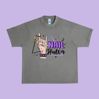 Nail Hustler Urban Heavy Tee Designed By Maliassmallbusiness