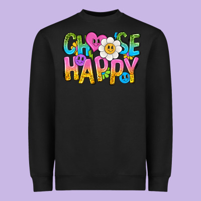 Choose Happy With Smile Heavyweight Sweatshirt Designed By Nancycooperartshop