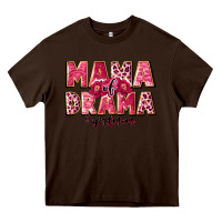 Chocolate Brown mama of drama girl mom Heavy Core Tee - JahusDesignShop