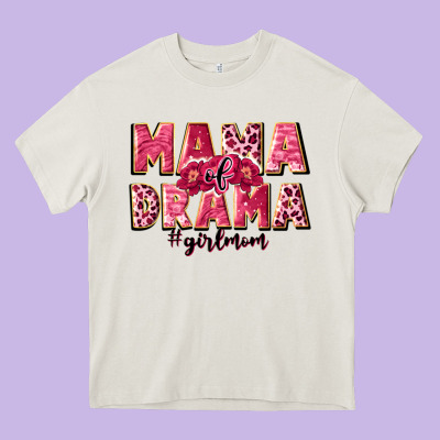 Mama Of Drama Girl Mom Heavy Core Tee Designed By Jahusdesignshop