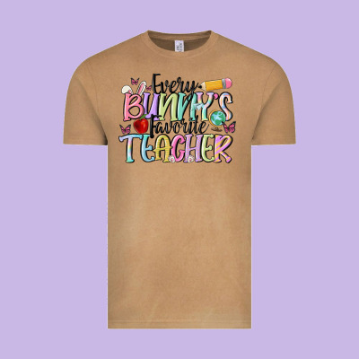 Every Bunny's Favorite Teacher Vintage Tee Designed By Maliassmallbusiness