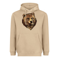Grizzly Bear Head Heavyweight Hoodie | Teevron
