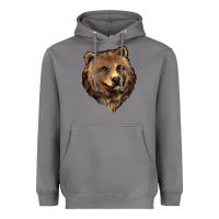 Storm Grizzly Bear Head Heavyweight Hoodie - HowdyJamesFarm