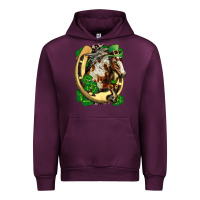 Mauve Wine Horse with horseshoe st patricks day Urban Hoodie - FaDigitalArtStudio