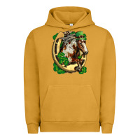Pigment Peanut Butter Horse with horseshoe st patricks day Urban Hoodie - FaDigitalArtStudio