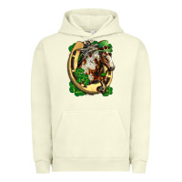 Pigment Pistachio Horse with horseshoe st patricks day Urban Hoodie - FaDigitalArtStudio