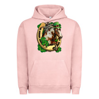 Pigment Salmon Horse with horseshoe st patricks day Urban Hoodie - FaDigitalArtStudio