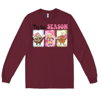 Burgundy Christmas tis the season Long Sleeve Tee - MaliasSmallBusiness