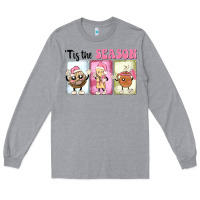 Heather Grey Christmas tis the season Long Sleeve Tee - MaliasSmallBusiness